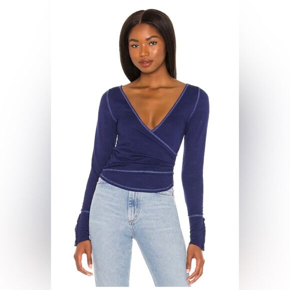 Free People Penny Plunge Neck Stretch Cotton Top - Picture 1 of 11
